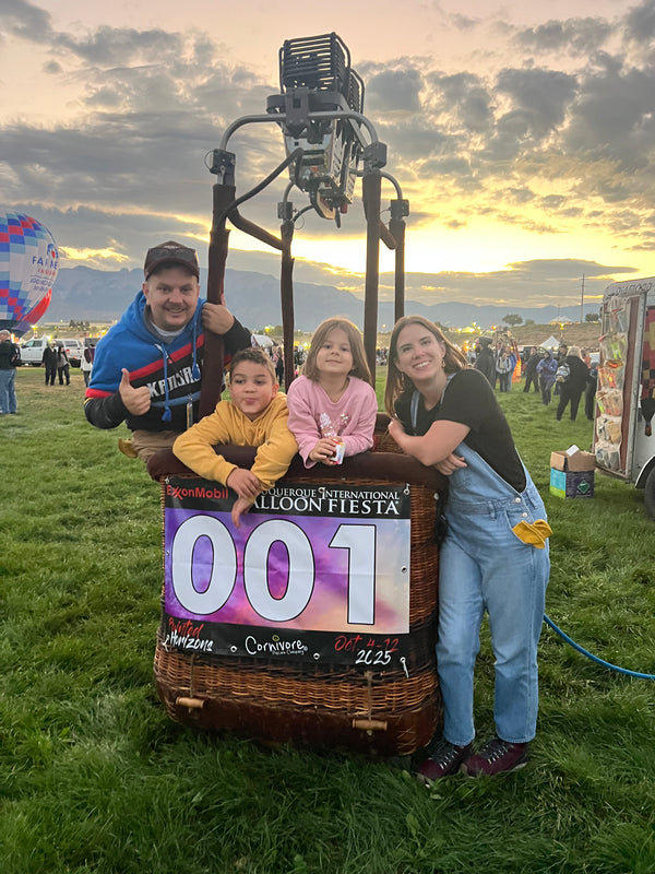 Cody Robinson with family at balloon festival